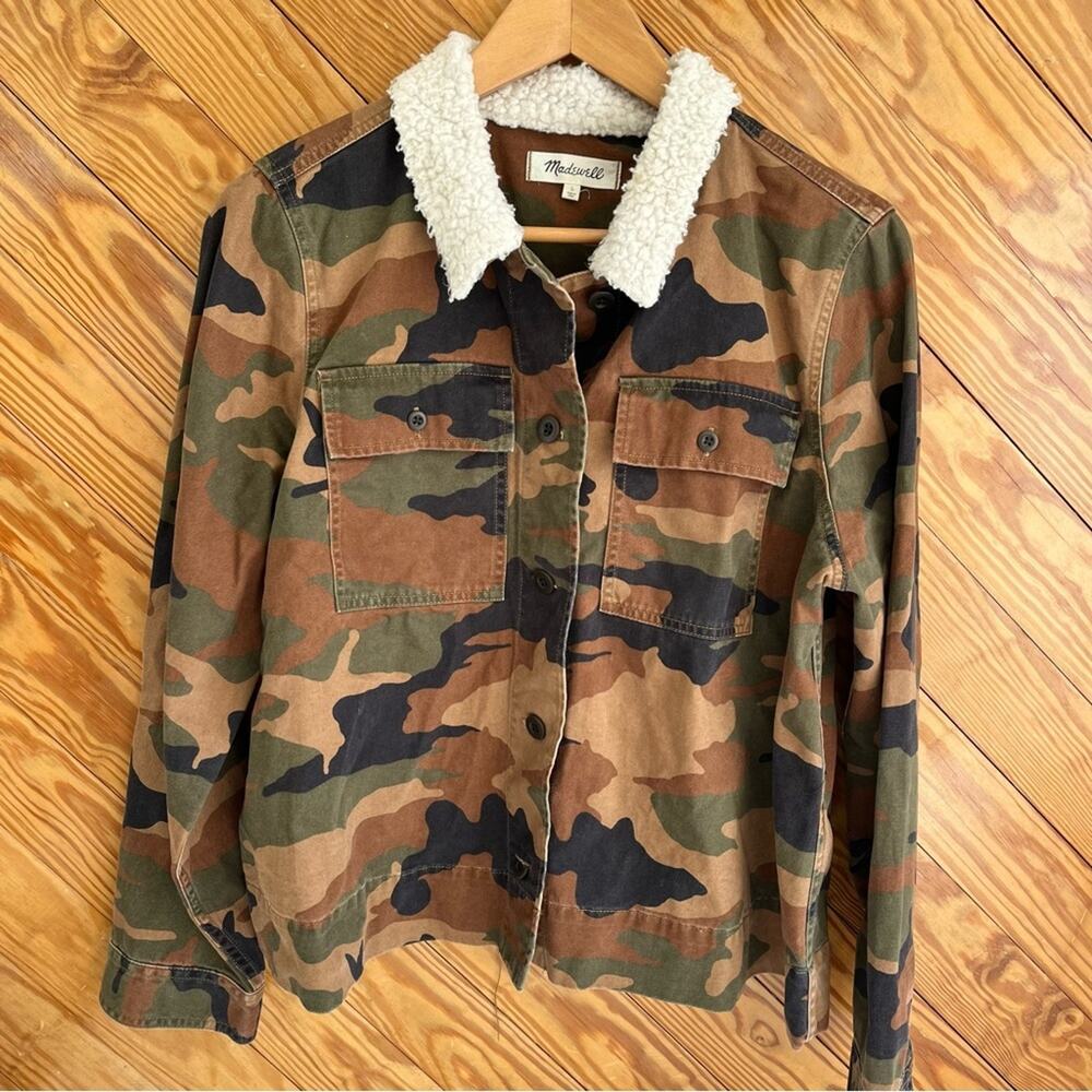 Madewell Northward Cropped Army Jacket in Cottontail Camo